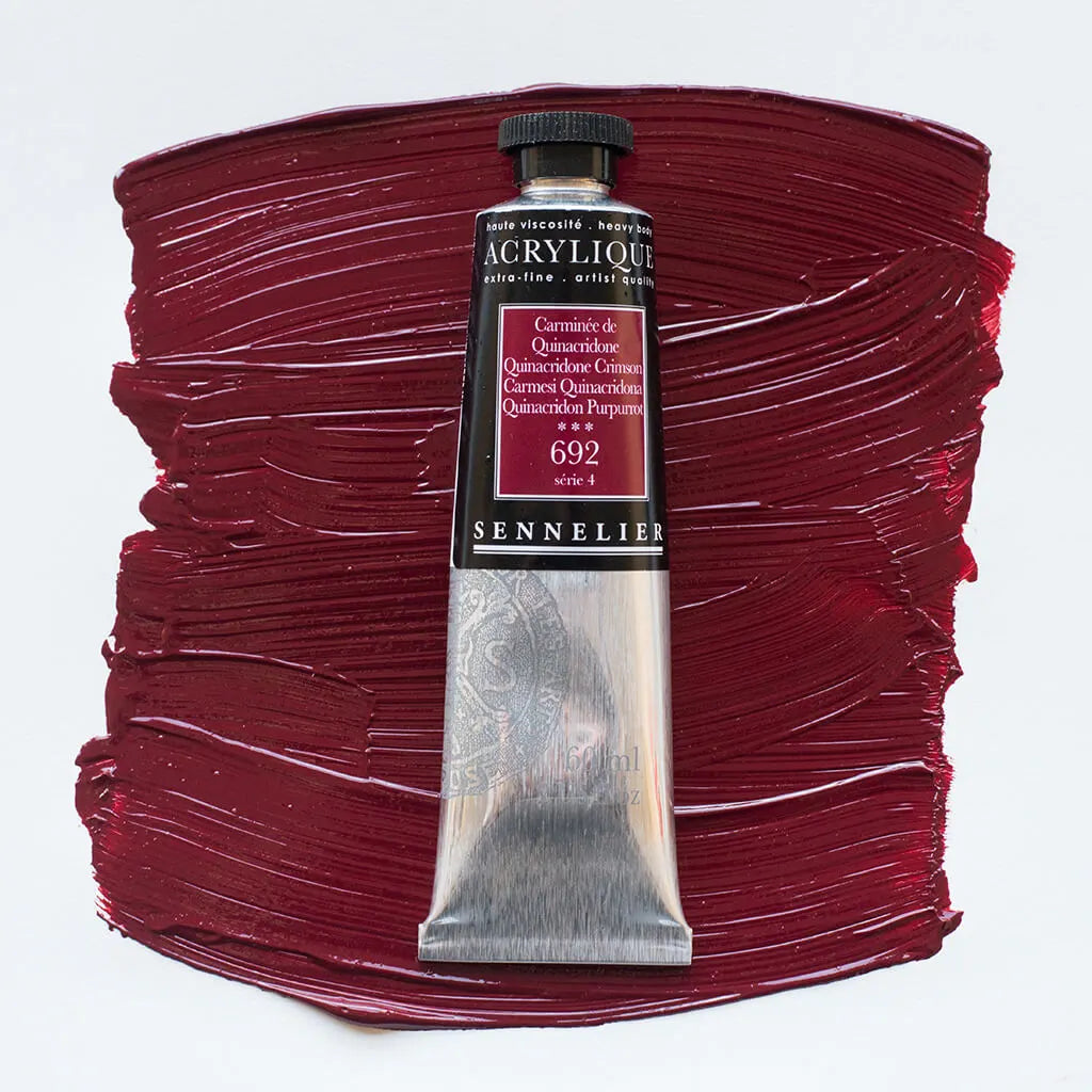 Sennelier Extra-Fine Acrylic Tube 60ml S4, Quinacridone Crimson