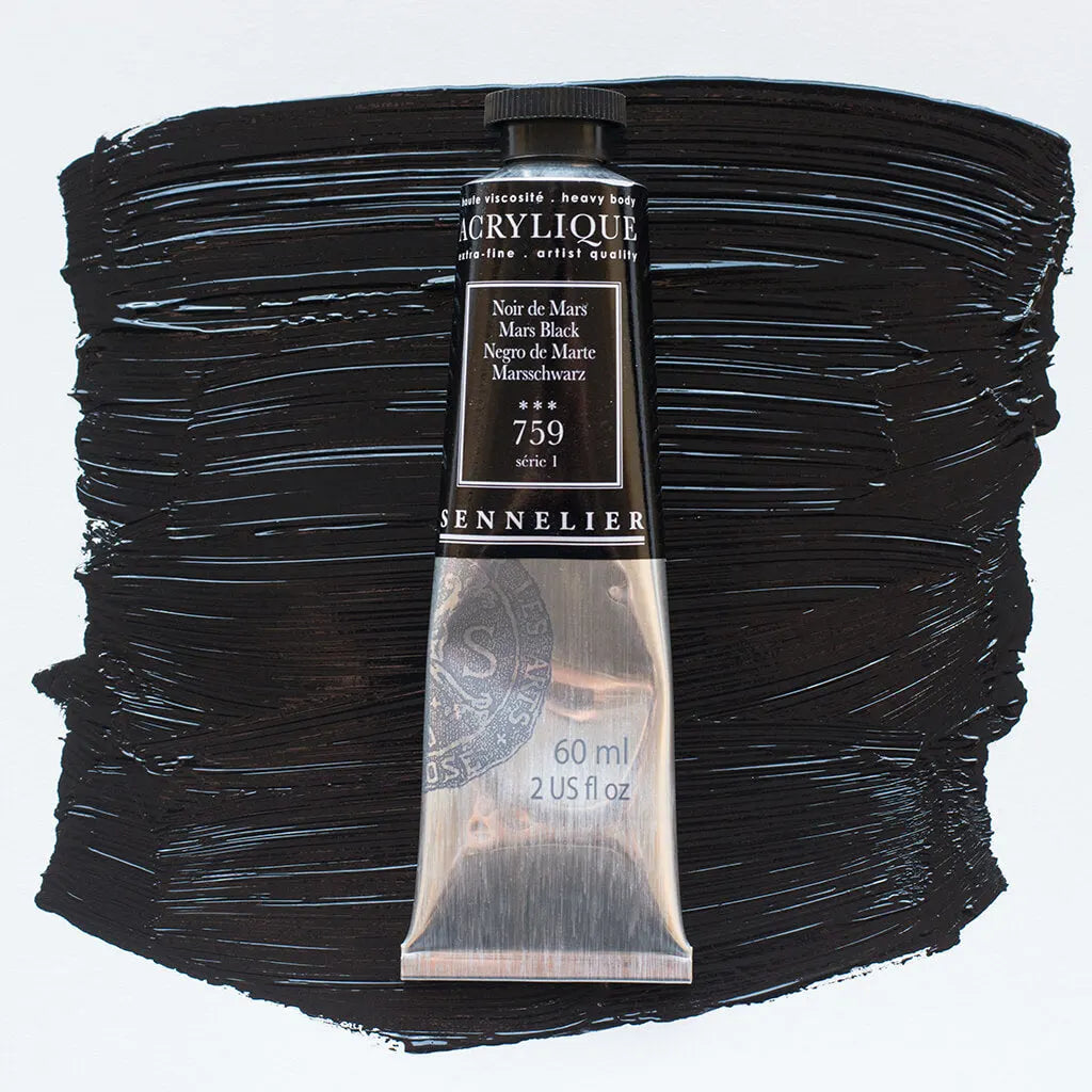 Sennelier Extra-Fine Acrylic Tube 60ml - 2 Fl Oz S1 -Mars Black