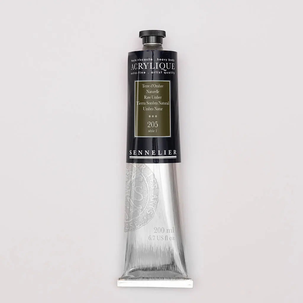 Sennelier Extra-Fine Acrylic Tube 200ml S1, Raw Umber
