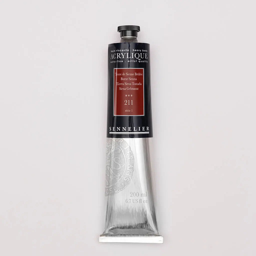Sennelier Extra-Fine Acrylic Tube 200ml S1, Burnt Sienna
