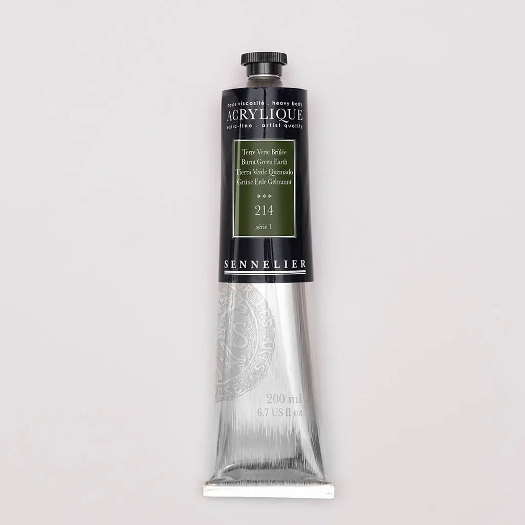 Sennelier Extra-Fine Acrylic Tube 200ml S1, Urnt Green Earth