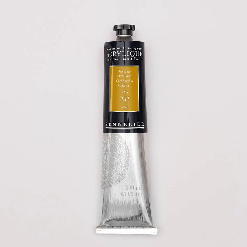 Sennelier Extra-Fine Acrylic Tube 200ml S1, Yellow Ochre