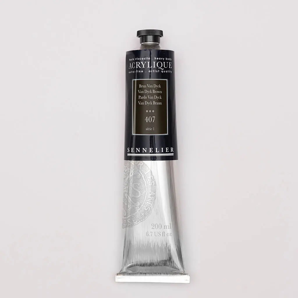 Sennelier Extra-Fine Acrylic Tube 200ml S1, Van Dyck Brown