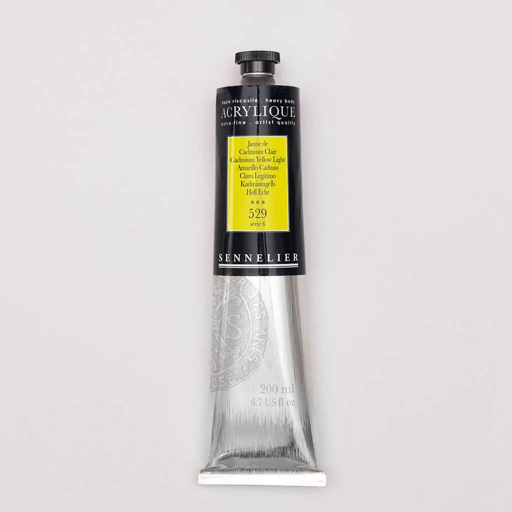 Sennelier Extra-Fine Acrylic Tube 200ml S6, Cadmium Yellow Light