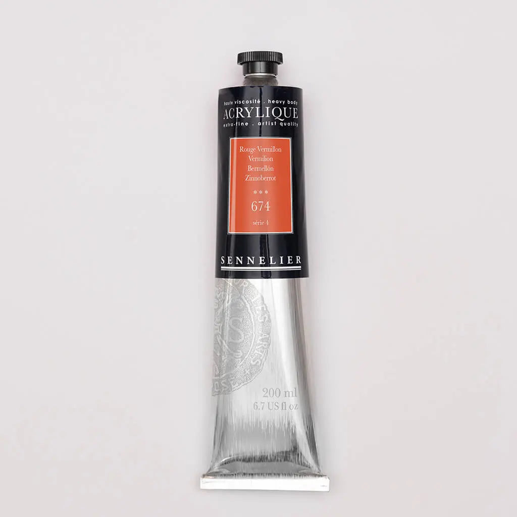 Sennelier Extra-Fine Acrylic Tube 200ml S4, Vermilion