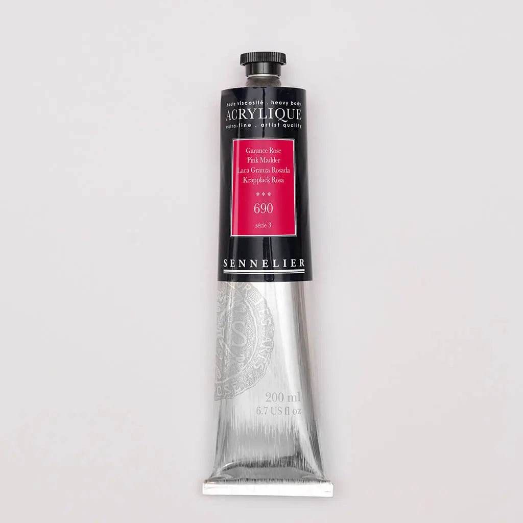 Sennelier Extra-Fine Acrylic Tube 200ml S3, Pink Madder