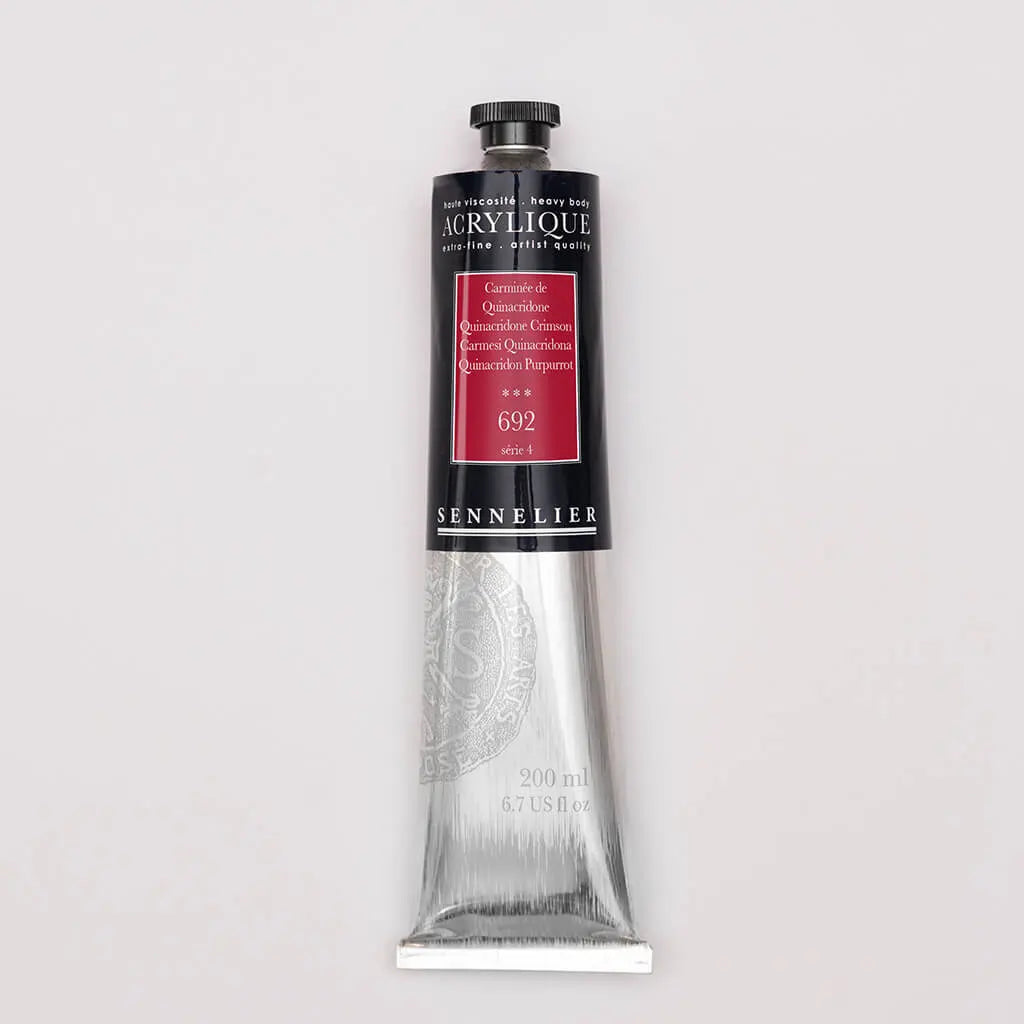 Sennelier Extra-Fine Acrylic Tube 200ml S4, Quinacridone Crimson
