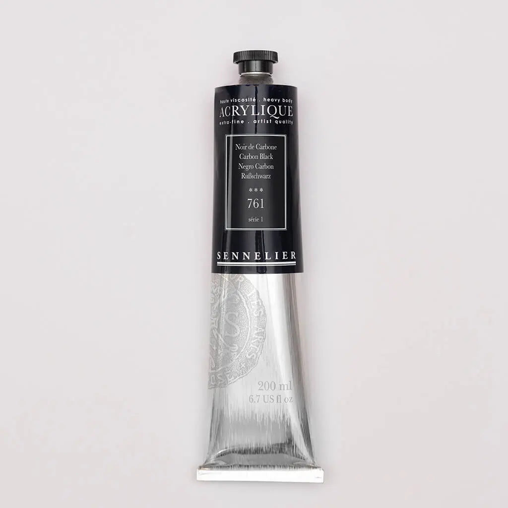 Sennelier Extra-Fine Acrylic Tube 200ml S1, Carbon Black