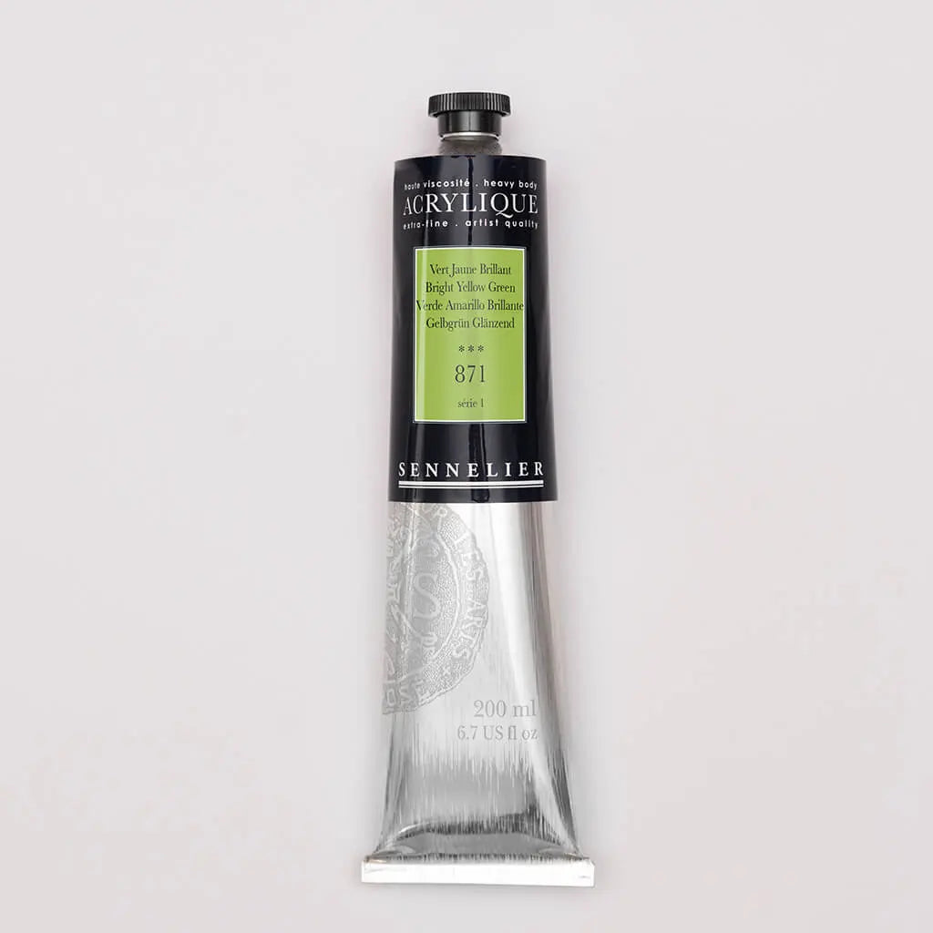 Sennelier Extra-Fine Acrylic Tube 200ml S1, Bright Yellow Green