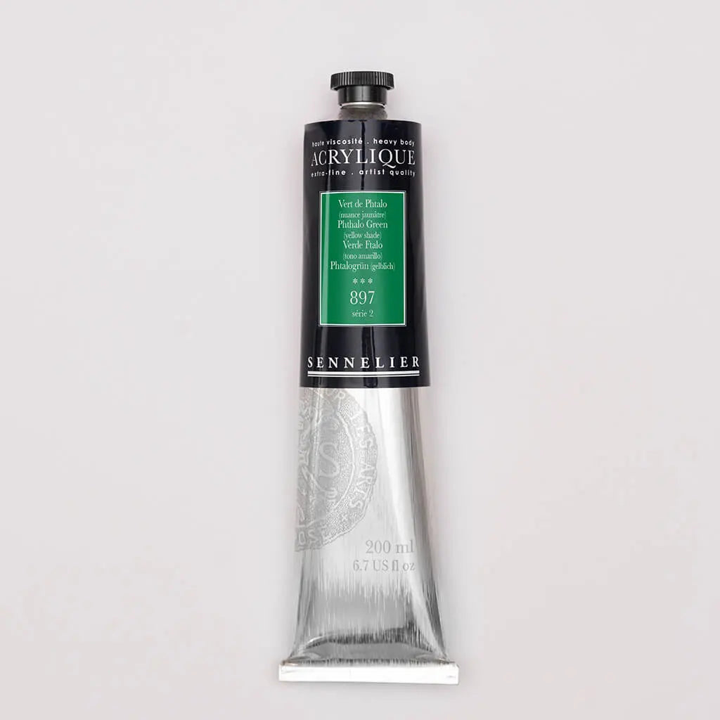 Sennelier Extra-Fine Acrylic Tube 200ml S2, Phthalo Green (Yellow Shade)