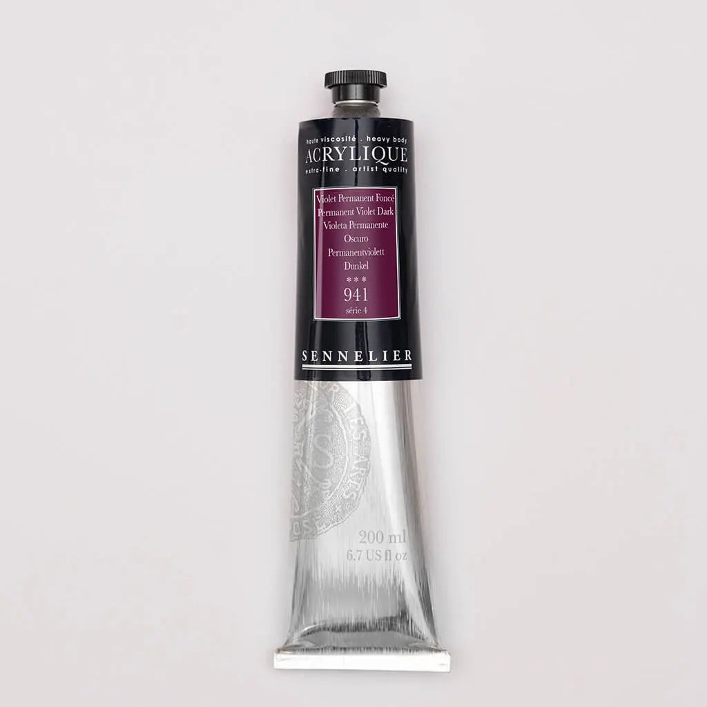 Sennelier Extra-Fine Acrylic Tube 200ml S4, Permanent Violet Dark