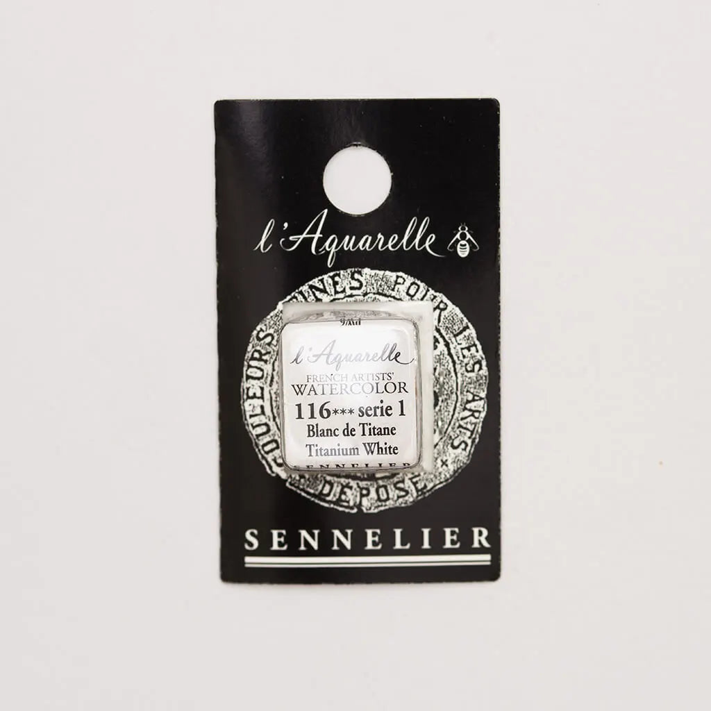 Sennelier Artist Watercolor Half Pans S1, Titanium White