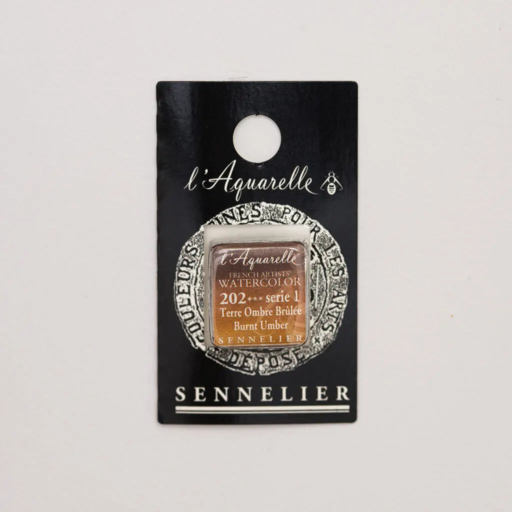 Sennelier Artist Watercolor Half Pans S1, Burnt Umber