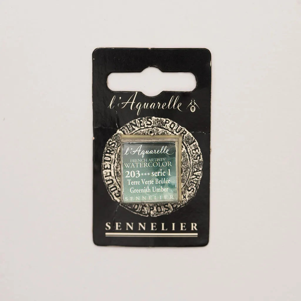 Sennelier Artist Watercolor Half Pans S1, Greenish Umber