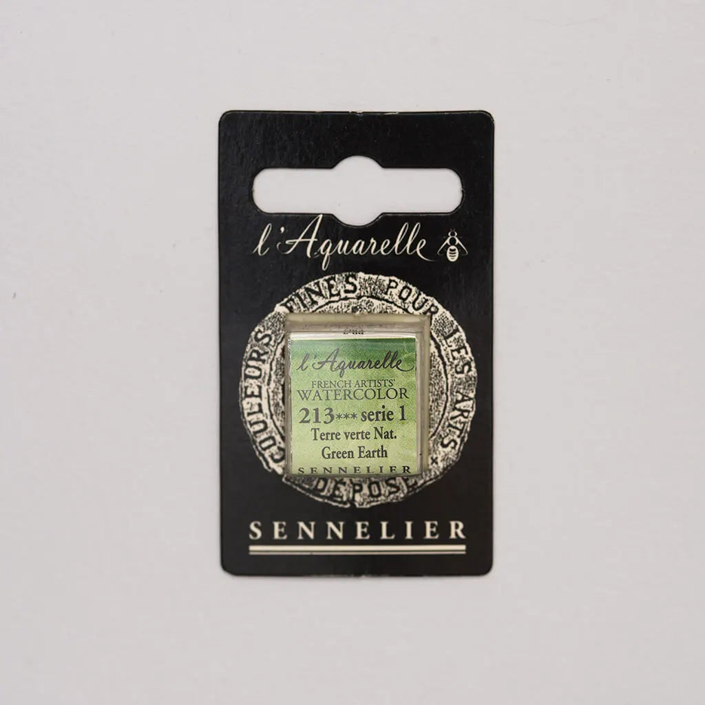 Sennelier Artist Watercolor Half Pans S1, Green Earth