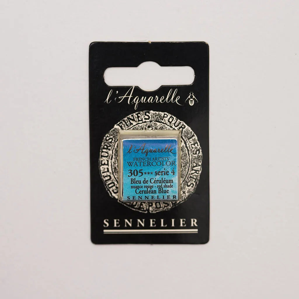 Sennelier Artist Watercolor Half Pans S4, Cerulean Blue Red Shade