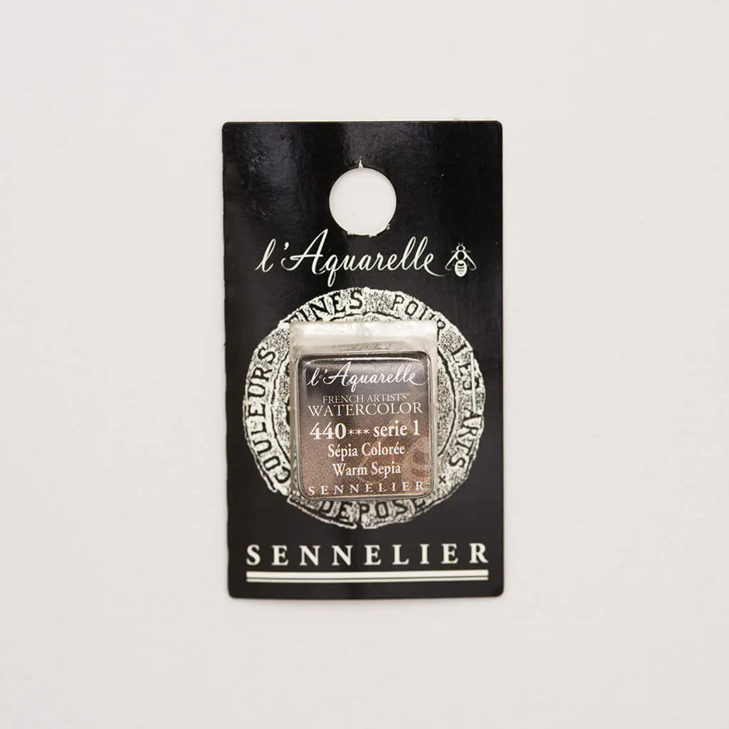 Sennelier Artist Watercolor Half Pans S1, Warm Sepia