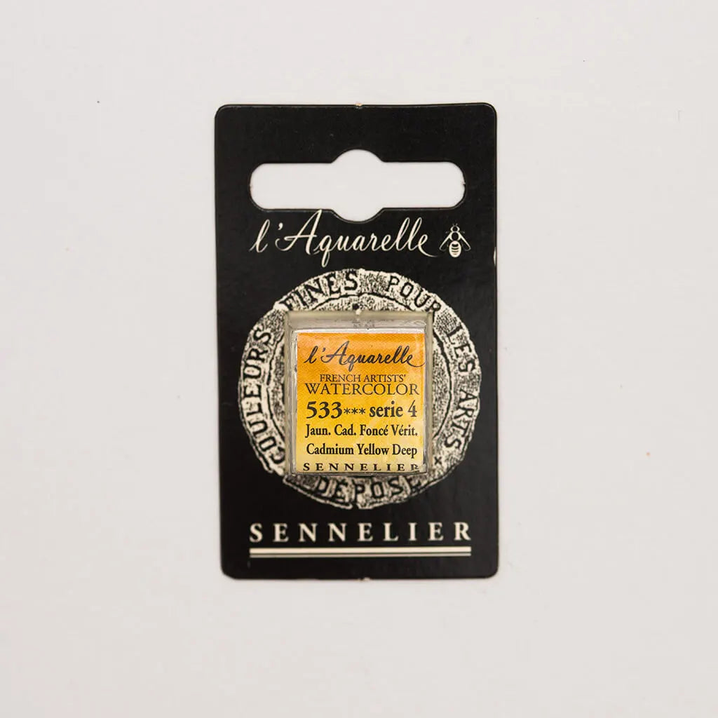 Sennelier Artist Watercolor Half Pans S4, Cadmium Yellow Deep