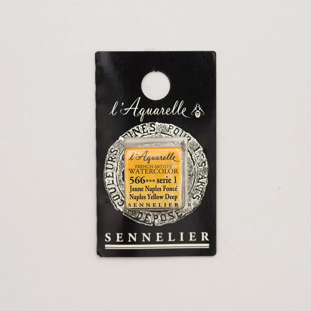 Sennelier Artist Watercolor Half Pans S1, Naples Yellow Deep