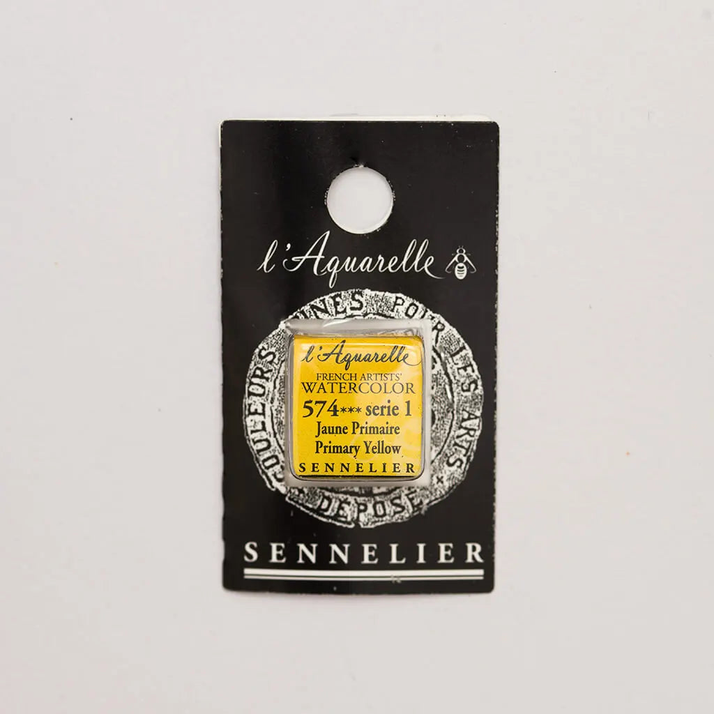 Sennelier Artist Watercolor Half Pans S1, Primary Yellow