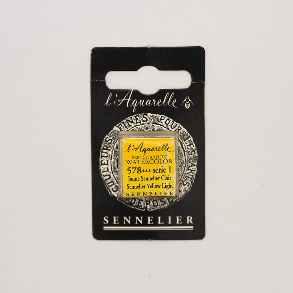 Sennelier Artist Watercolor Half Pans S1, Sennelier Yellow Light