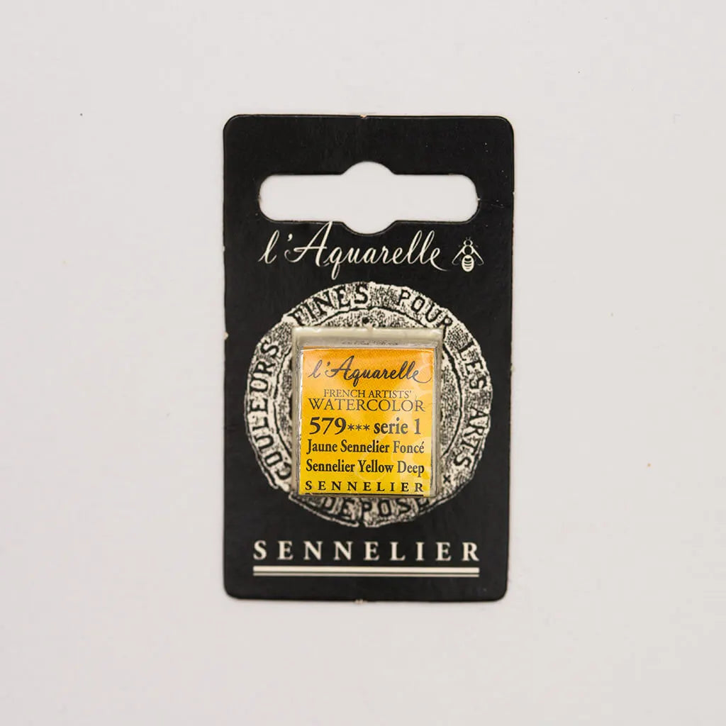 Sennelier Artist Watercolor Half Pans S1, Sennelier Yellow Deep