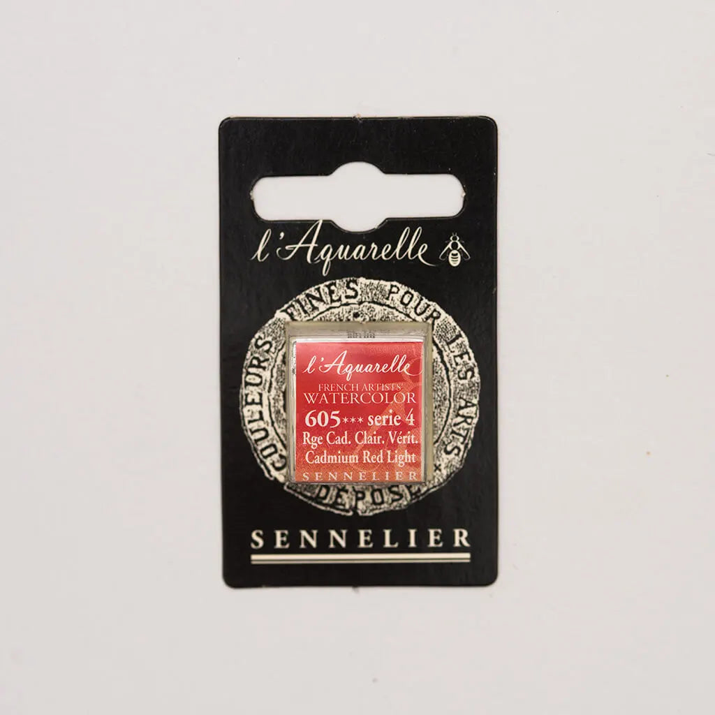 Sennelier Artist Watercolor Half Pans S4, Cadmium Red Light