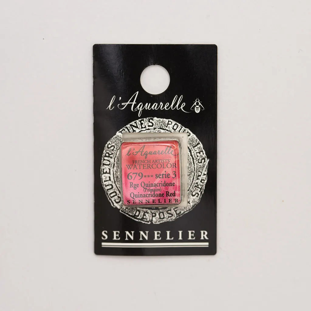 Sennelier Artist Watercolor Half Pans S3, Quinacridone Red