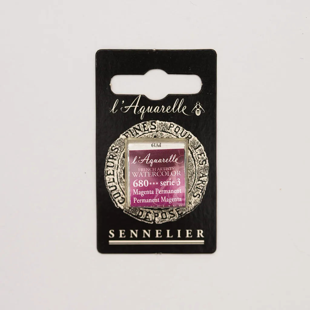 Sennelier Artist Watercolor Half Pans S3, Permanent Magenta