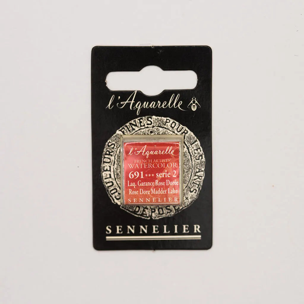 Sennelier Artist Watercolor Half Pans S2, Rose Dore Madder Lake