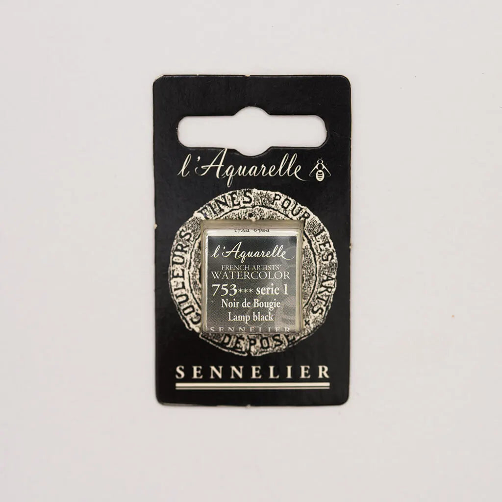 Sennelier Artist Watercolor Half Pans S1, Lamp Black