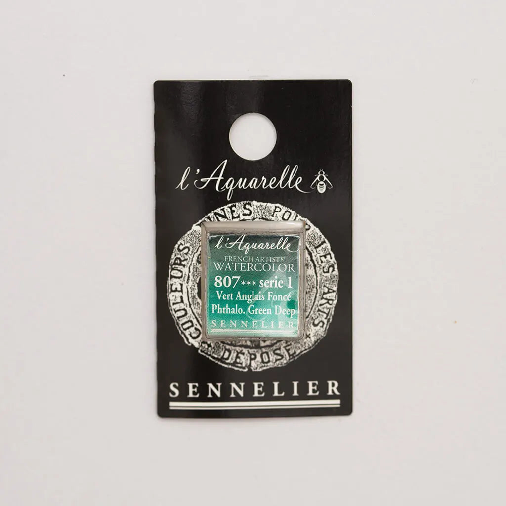 Sennelier Artist Watercolor Half Pans S1, Phthalo. Green Deep
