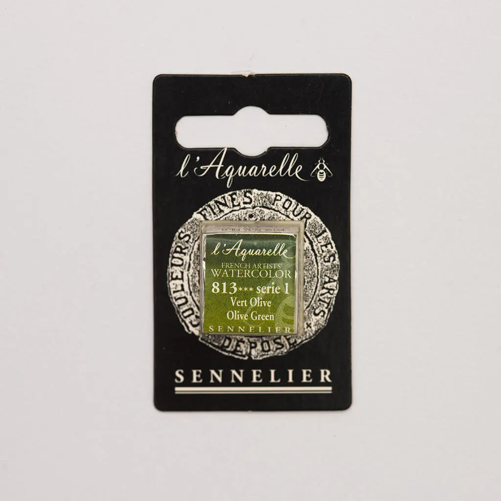 Sennelier Artist Watercolor Half Pans S1, Olive Green