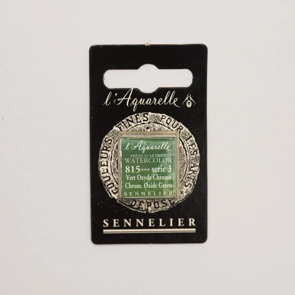 Sennelier Artist Watercolor Half Pans S3, Chromium Oxide Green