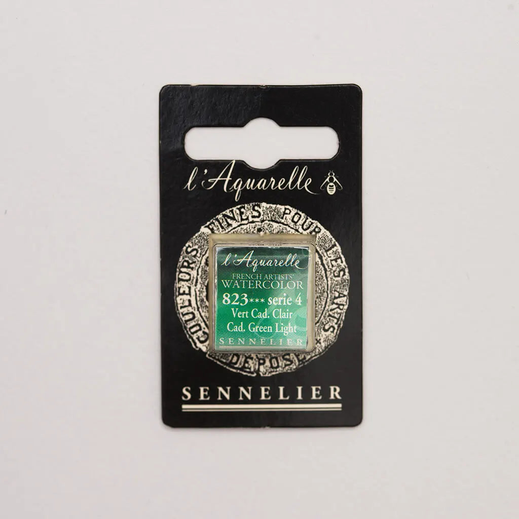 Sennelier Artist Watercolor Half Pans S4, Cadmium Green Light