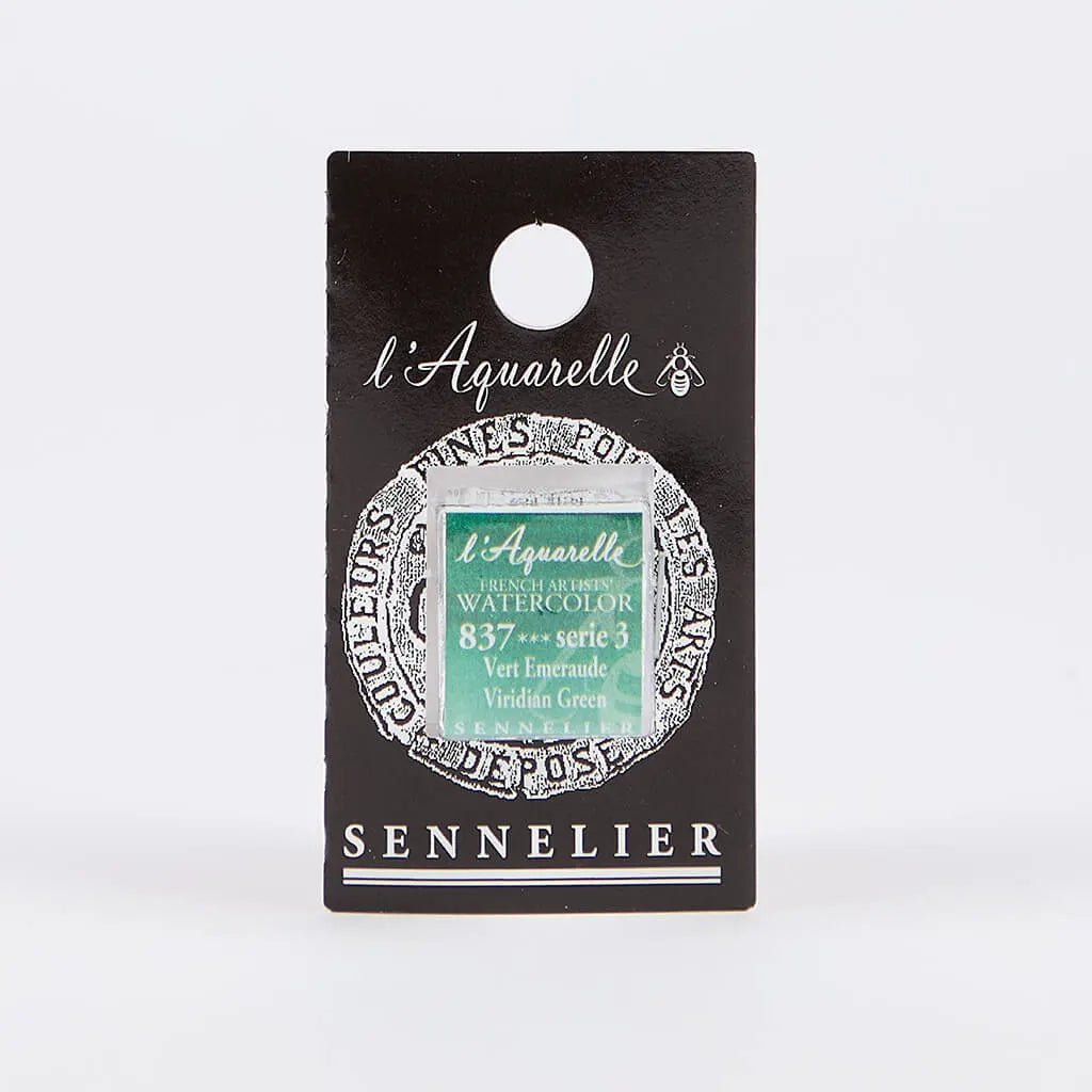Sennelier Artist Watercolor Half Pans S3, Viridian Green
