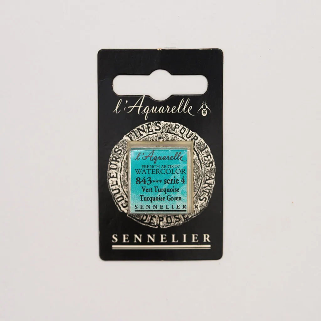Sennelier Artist Watercolor Half Pans S4, Turquoise Green