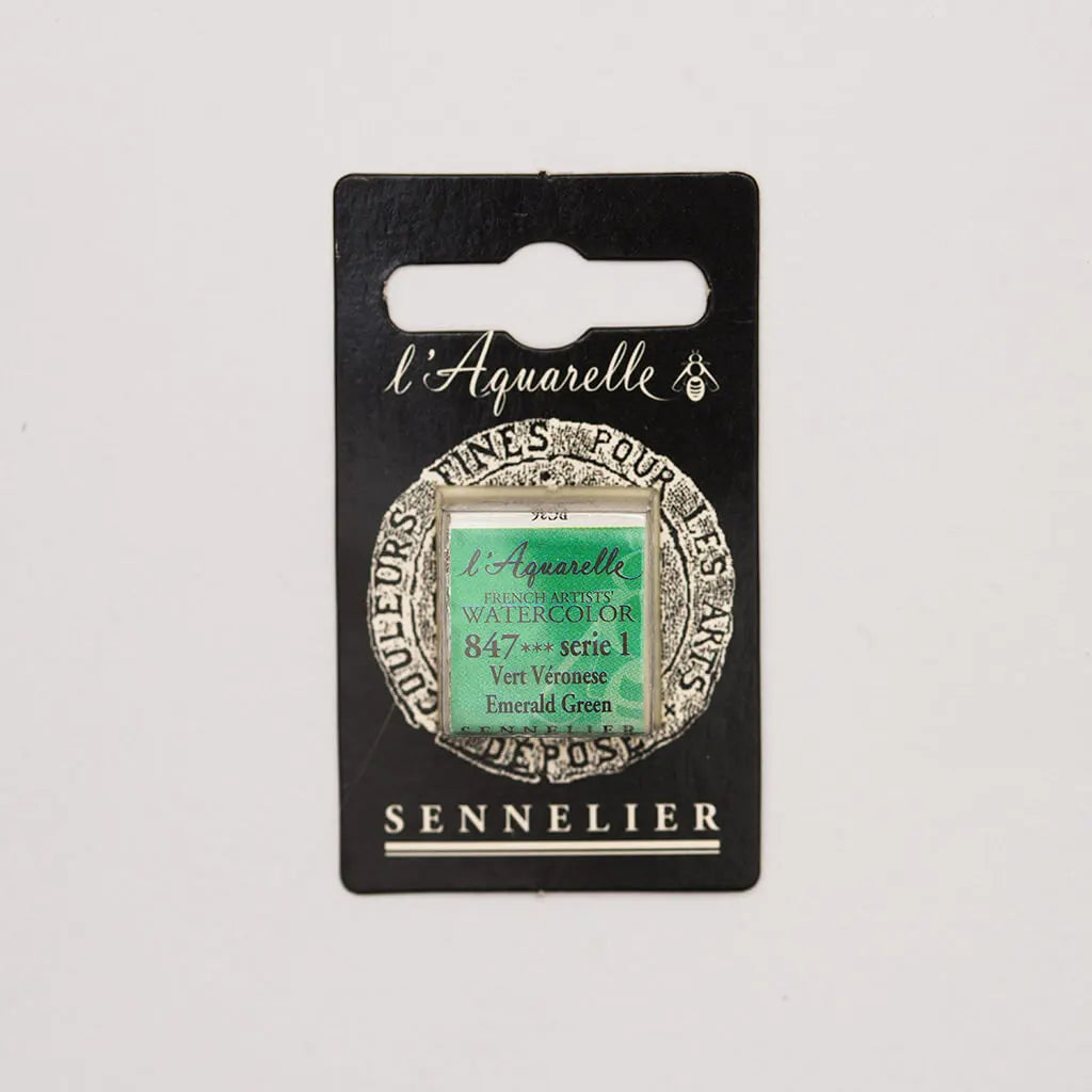 Sennelier Artist Watercolor Half Pans S1, Emerald Green