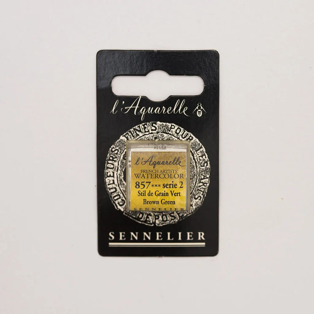 Sennelier Artist Watercolor Half Pans S2, Brown Green