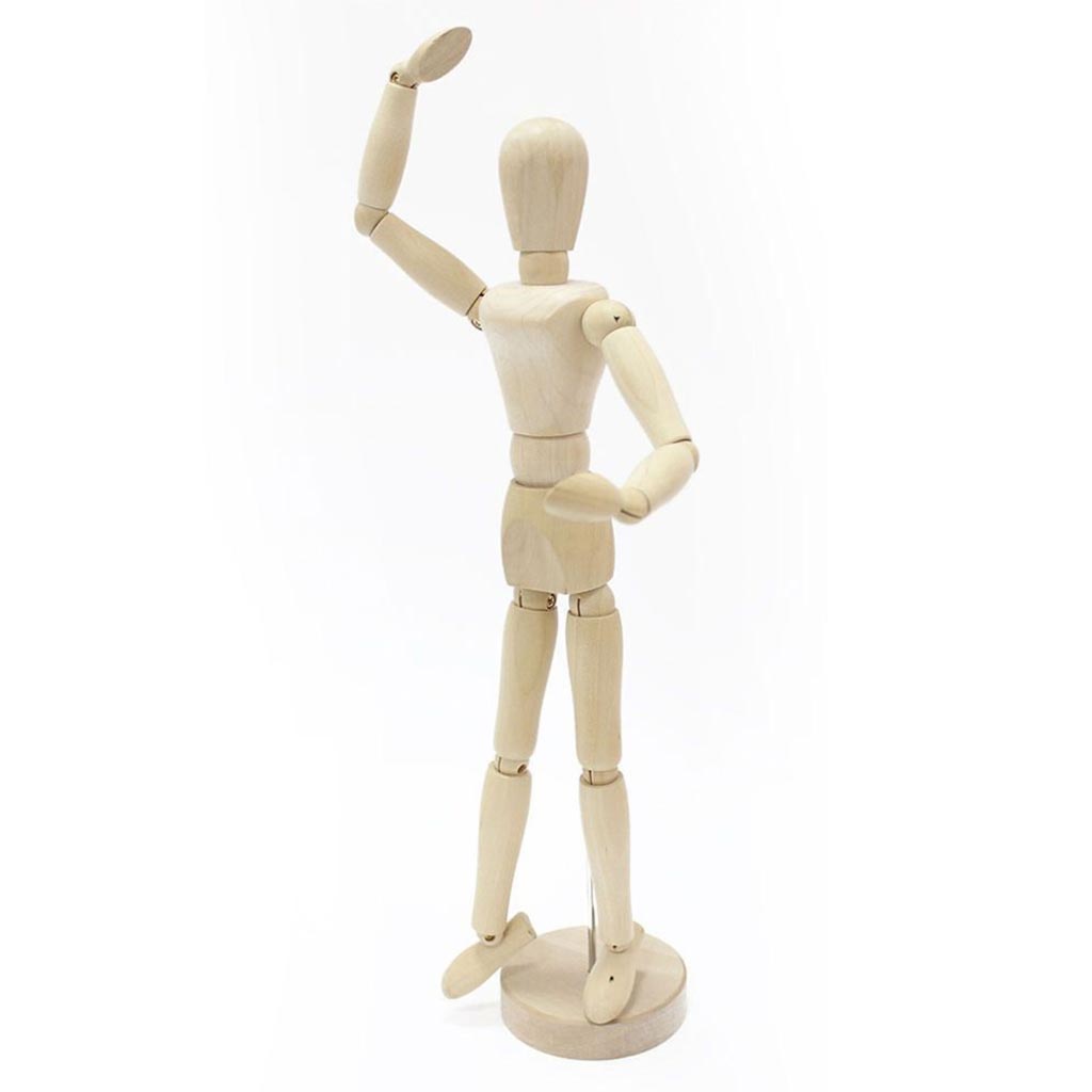 Articulated Wooden Female Manikin, 30cm