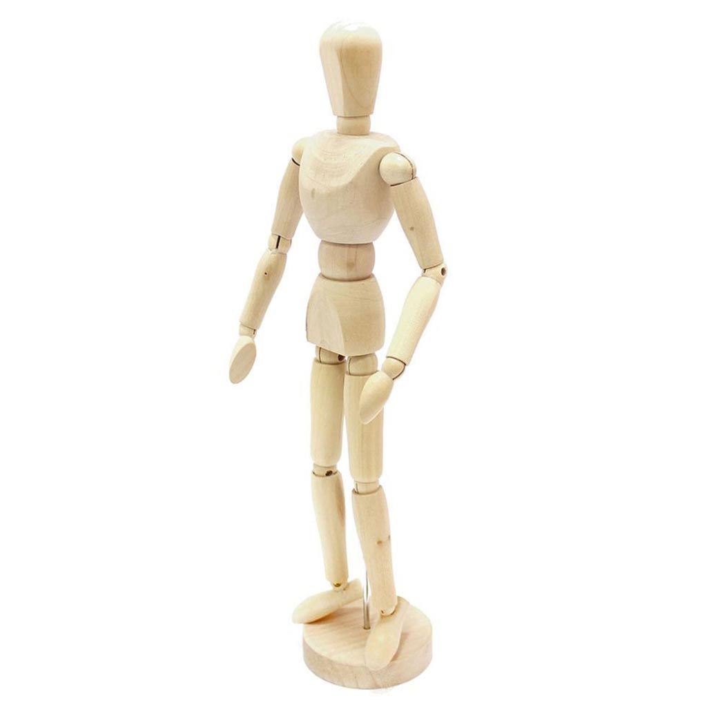 Articulated Wooden Male Manikin, 30cm