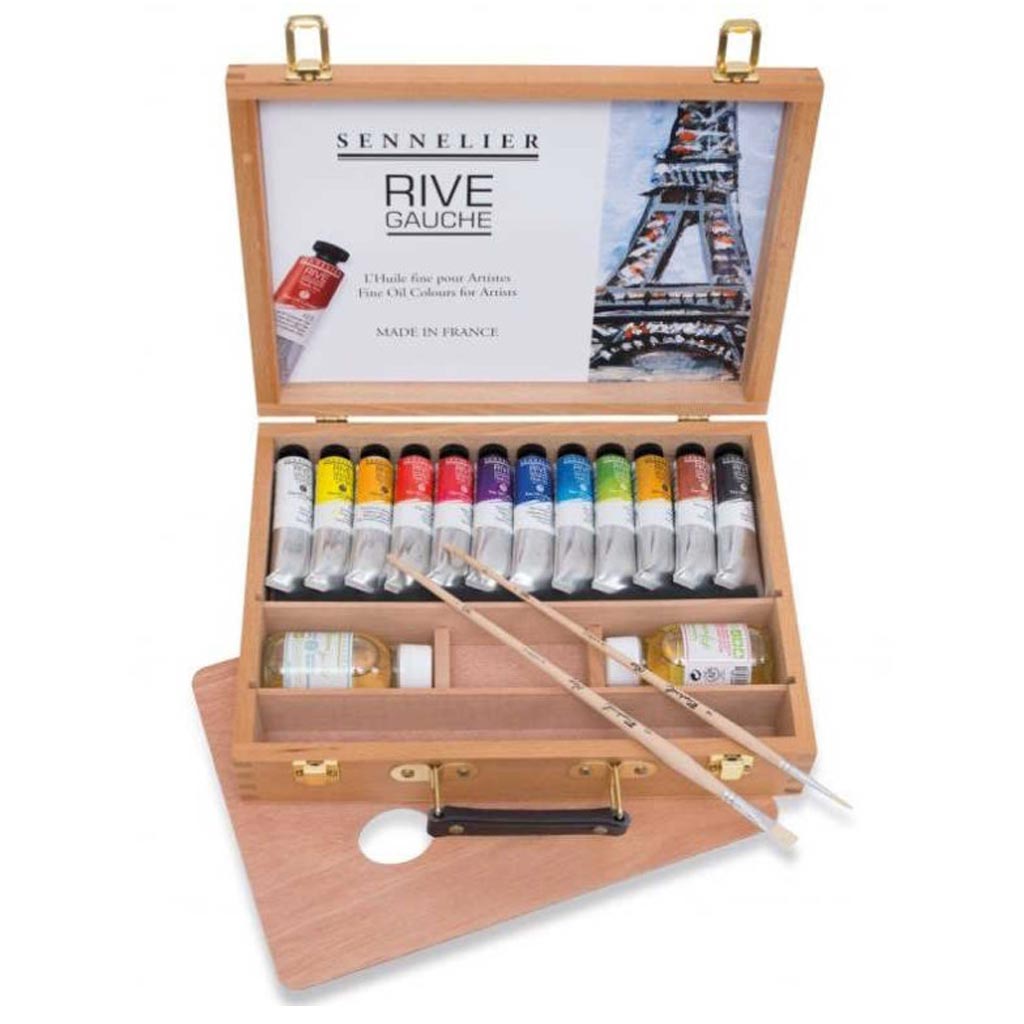 Sennelier Rive Gauche Oil Paints Wooden Box Set of 12 X 40ml