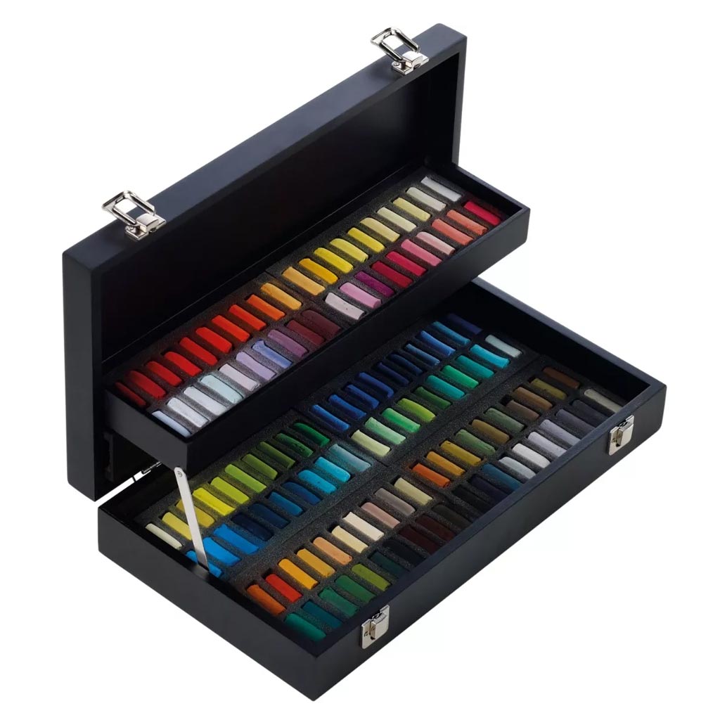 Extra-Soft Pastel Half Stick Black Wood Box Set of 120