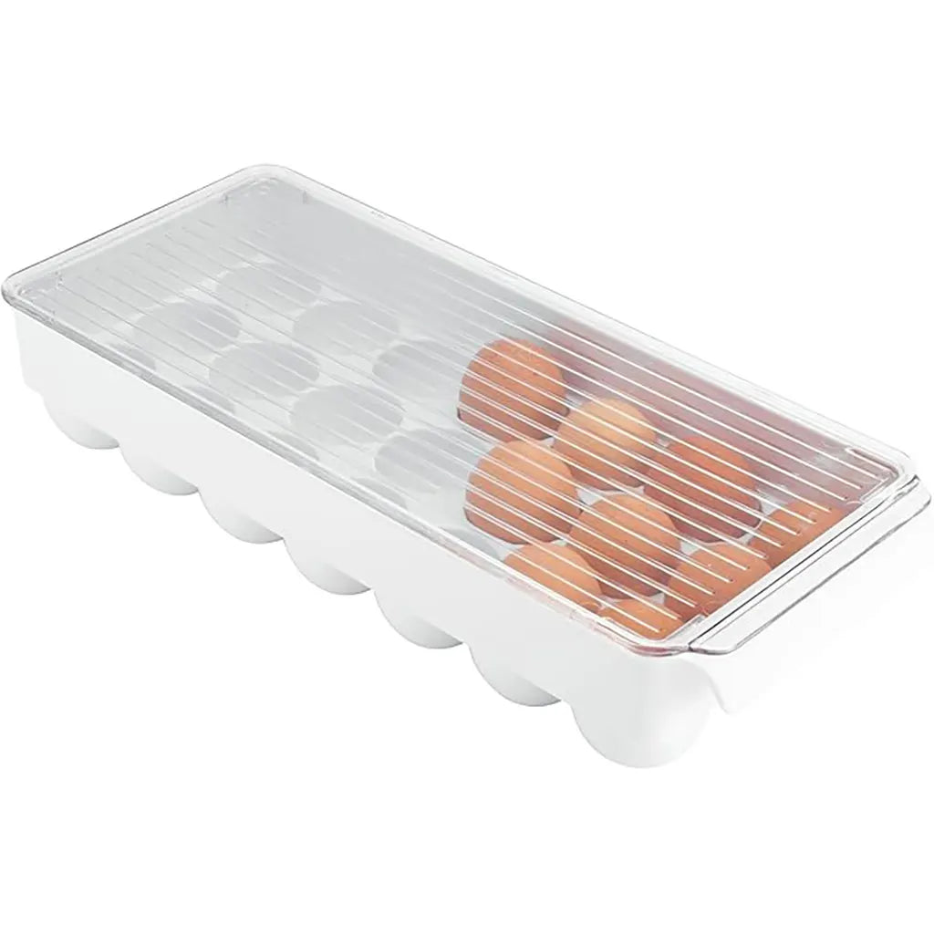 Fridge Binz Egg Holder Holds 21 Eggs, White Clear