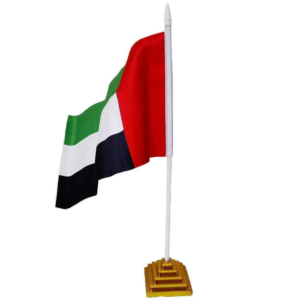 UAE Flag with Golden Stand 14 x 21m