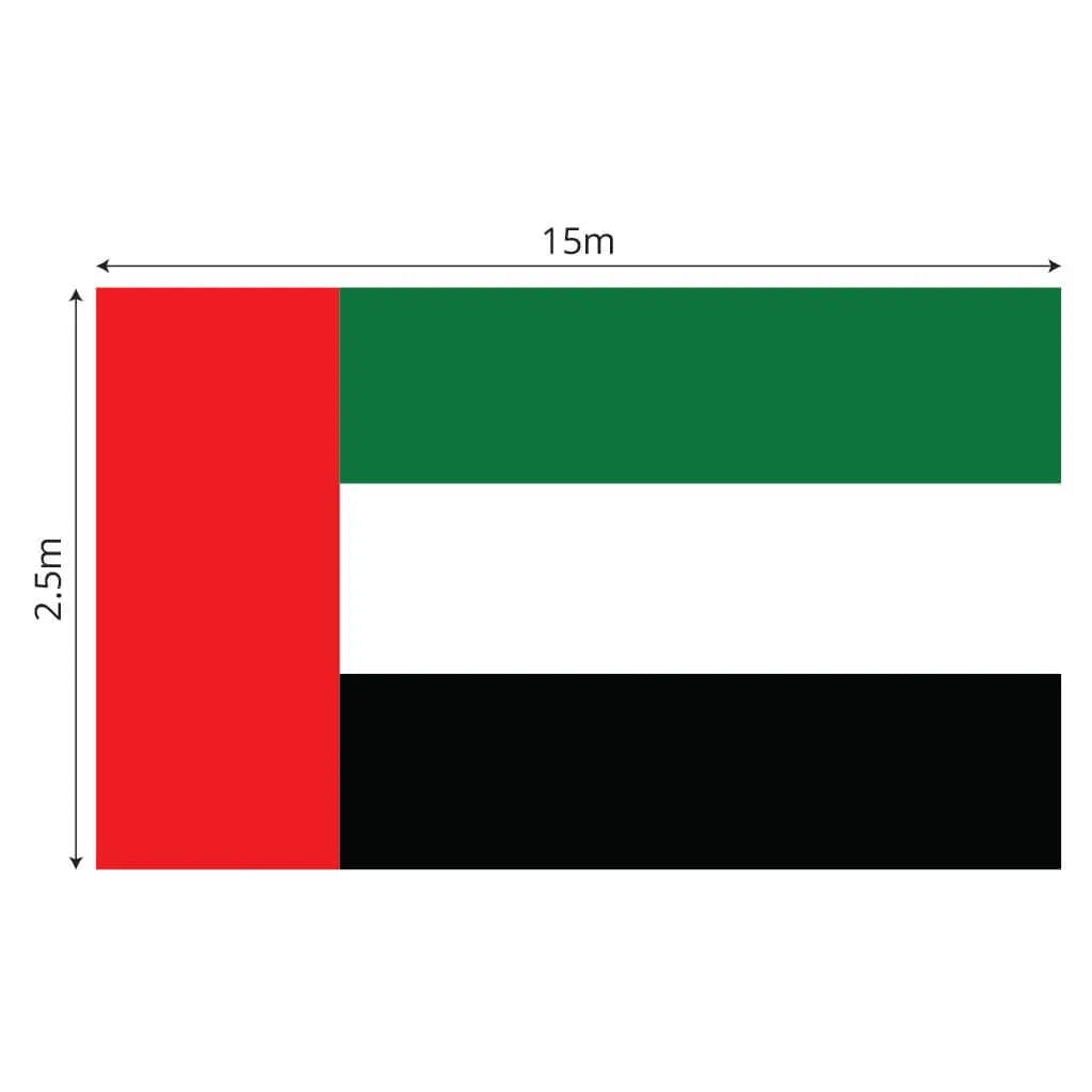 UAE Flag Satin 2.5 x 15m