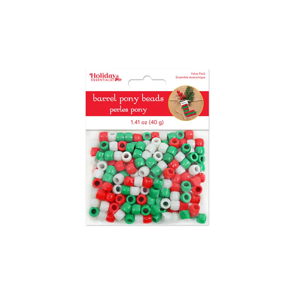 8mmx6mm Barrel Pony Color-Mix Value-Pak x200 Festive Mix