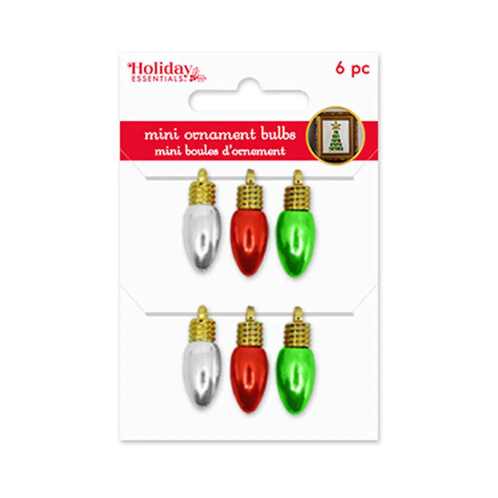 Mini Ornament Bulb 6pc  Opaque Candle