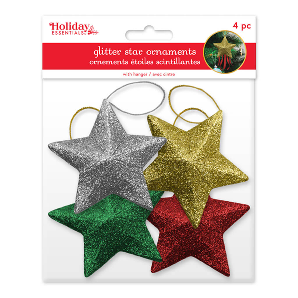 Glitter Star Ornament with Hanger