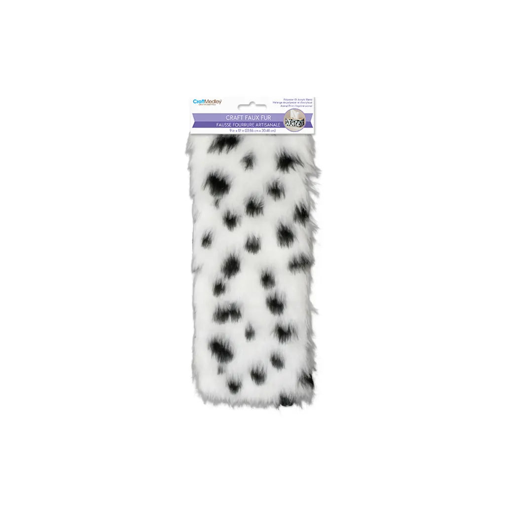 9INx12IN Faux-Fur Sheet 2cm Animal Pattern Hairs Snow Leopard